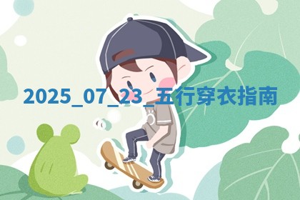 2025.07.23 五行穿衣指南