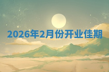 2026年2月份开业佳期
