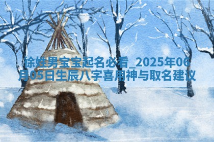 徐姓男宝宝起名必看：2025年06月05日生辰八字喜用神与取名建议