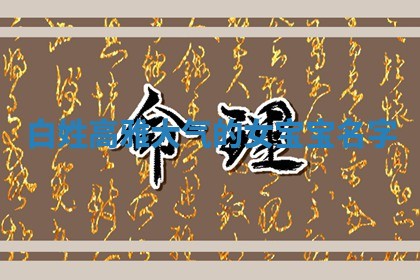 白姓高雅大气的女宝宝名字